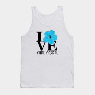 LOVE Cape Coral Blue Hibiscus Tank Top